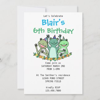 Funny Frog Kids Birthday Party Easy Customization