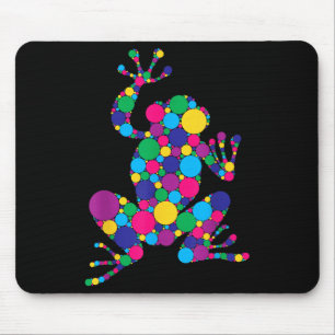 Funny Frog Lovers Polka Dot Art Student Happy Dot Mouse Pad