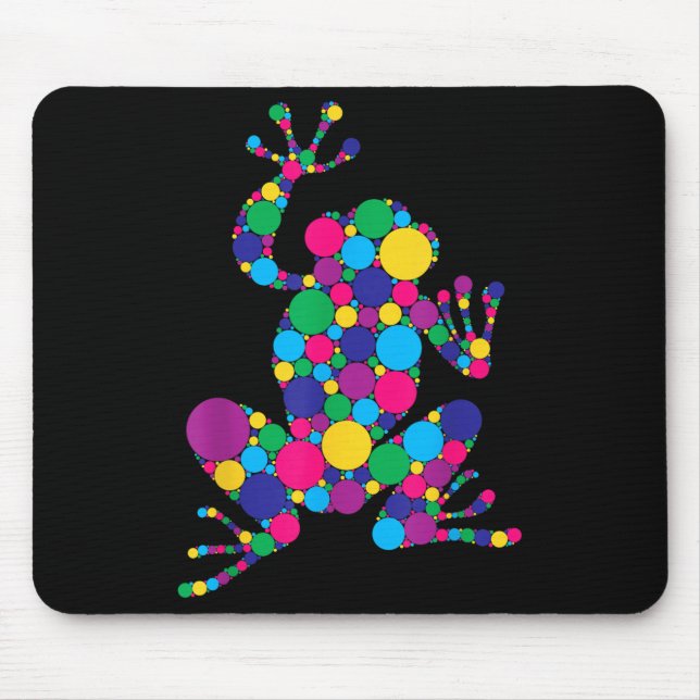 Funny Frog Lovers Polka Dot Art Student Happy Dot  Mouse Pad (Front)