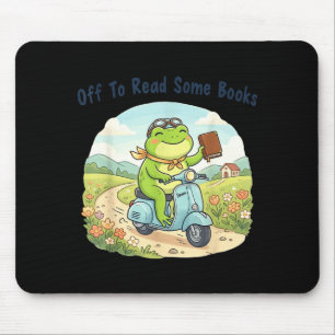 Funny frog meme off to read some books lovers mouse pad