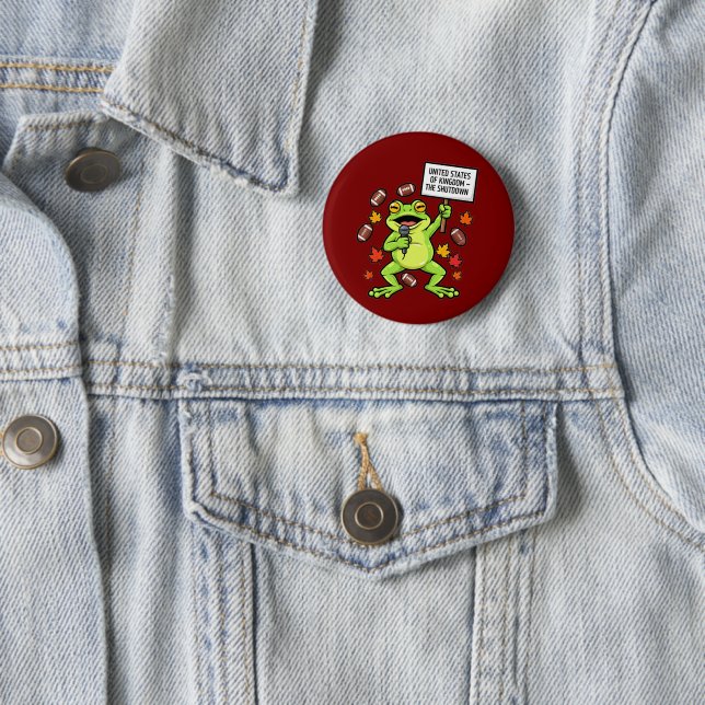 Funny Frog Meme Satire – United States of Kingdom  2 Inch Round Button (In Situ)