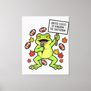 Funny Frog Meme Satire – United States of Kingdom Canvas Print
