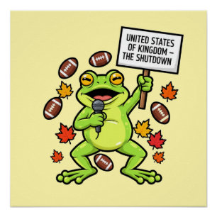 Funny Frog Meme Satire – United States of Kingdom  Poster