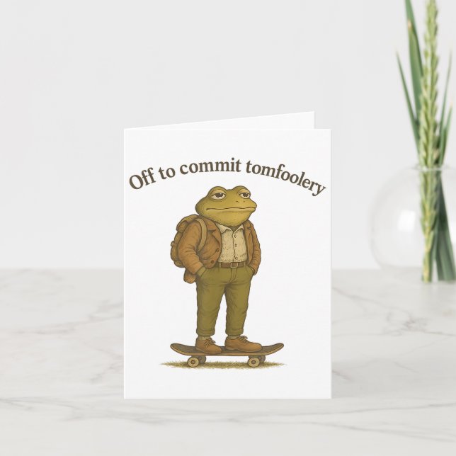 Funny Frog Meme Silly Dark Humour Off To Commit To Card (Front)