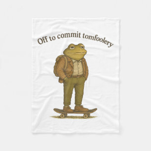 Funny Frog Meme Silly Dark Humour Off To Commit To Fleece Blanket