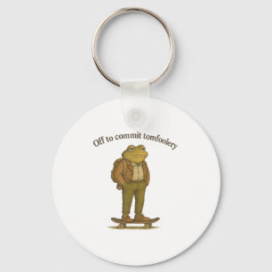 Funny Frog Meme Silly Dark Humour Off To Commit To Keychain