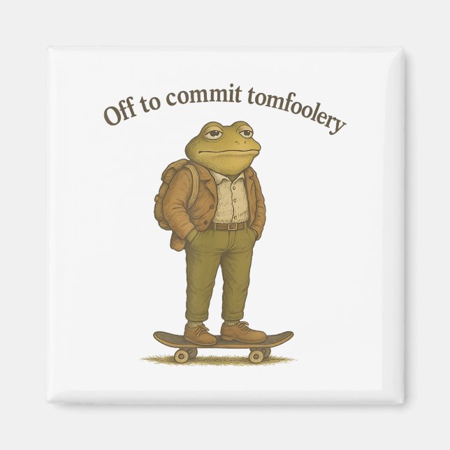 Funny Frog Meme Silly Dark Humour Off To Commit To Magnet (Front)