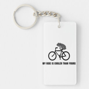 Funny Frog on Bike T-Shirt Cool Cycling Animal Keychain