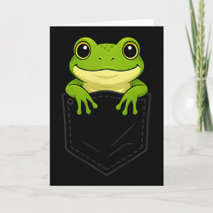 Funny Frog Peeking In Cket Animal Lover Men Women Card
