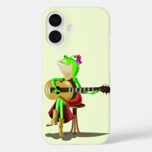 Funny Frog Playing Guitar iPhone Case