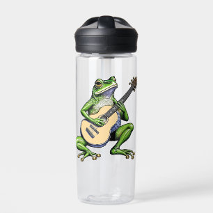 Funny Frog Playing Guitar Personalized Water Bottle