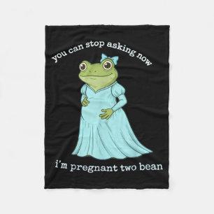 Funny Frog Pregnancy Announcement Medieval Pregnan Fleece Blanket