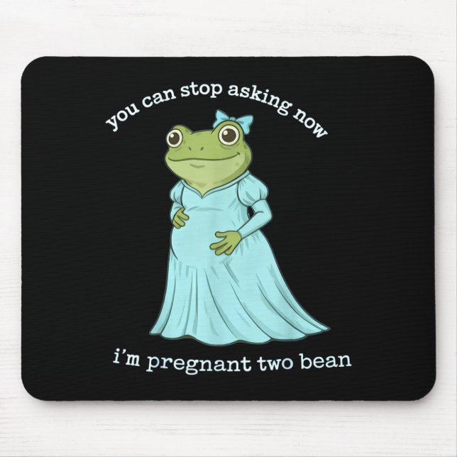 Funny Frog Pregnancy Announcement Medieval Pregnan Mouse Pad (Front)