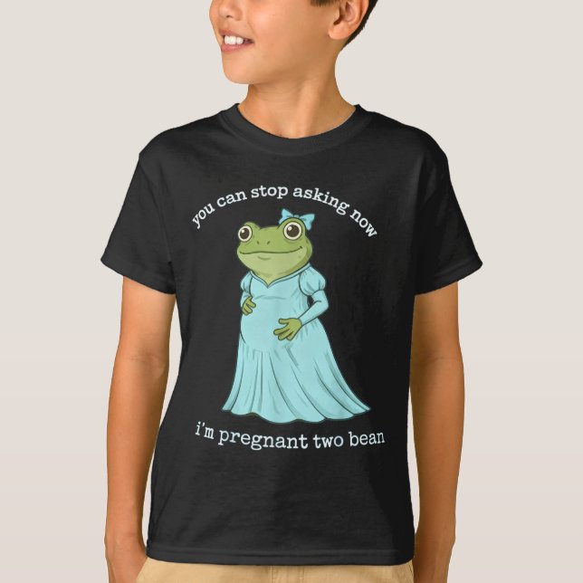 Funny Frog Pregnancy Announcement Medieval Pregnan T-Shirt (Front)