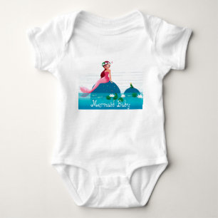 Funny Frog Prince and the Sweet Little Mermaid Baby Bodysuit