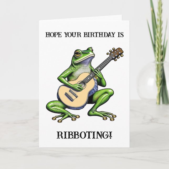 Funny Frog Puns Happy Birthday Card (Front)
