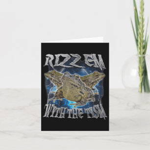 Funny Frog Rizz Em With The Tism Frog Meme Autism Card