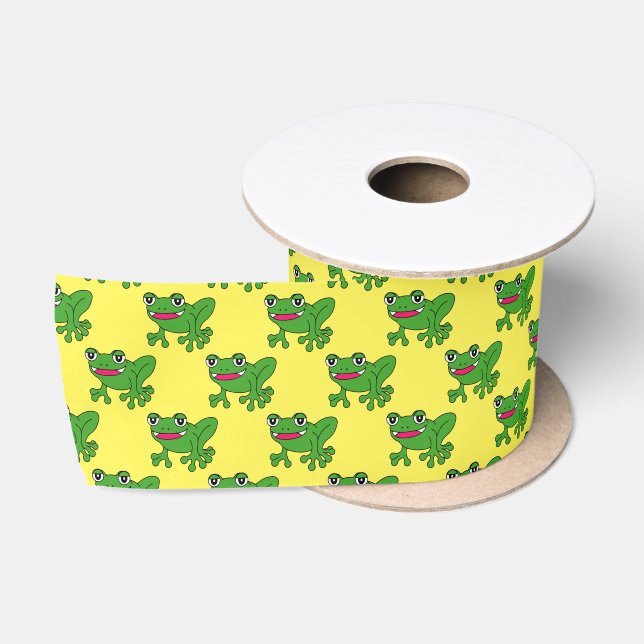 Funny frog satin ribbon (Spool)