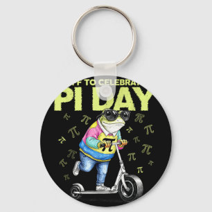 Funny frog scooter off to celebrate day men women keychain