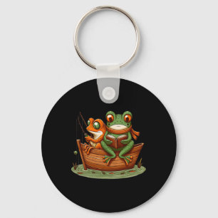 Funny Frog Toad Fishing Vintage Clic Book Toad Lov Keychain