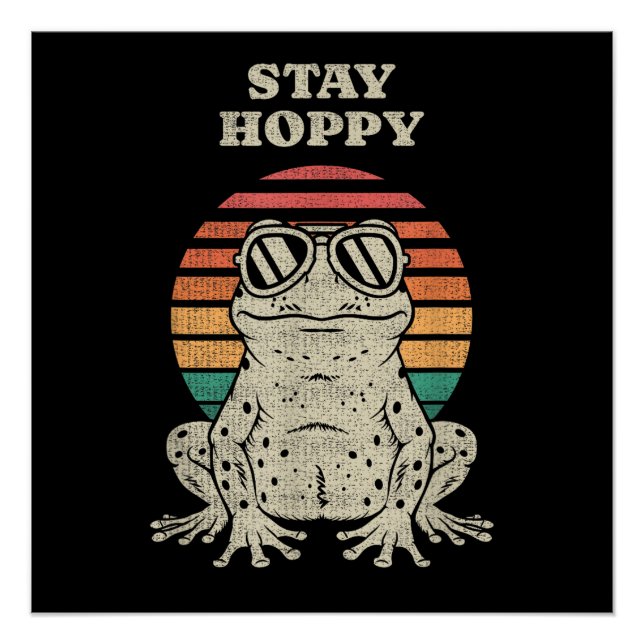 Funny Frog Toad Lover Retro Vintage Design  Poster (Front)