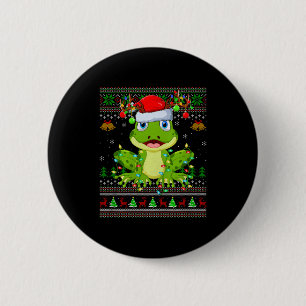 Funny Frog Ugly Christmas Sweaters Holiday Santa C 2 Inch Round Button