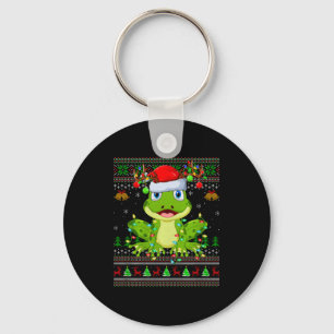 Funny Frog Ugly Christmas Sweaters Holiday Santa C Keychain