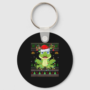 Funny Frog Ugly Christmas Sweaters Holiday Santa C Keychain