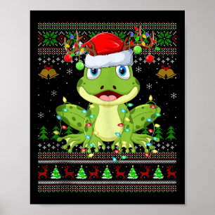 Funny Frog Ugly Christmas Sweaters Holiday Santa C Poster