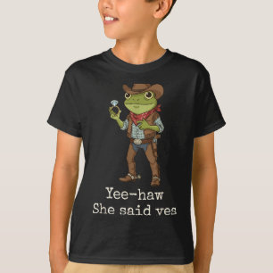 Funny Frog Western Engagement Matching Couples Tee
