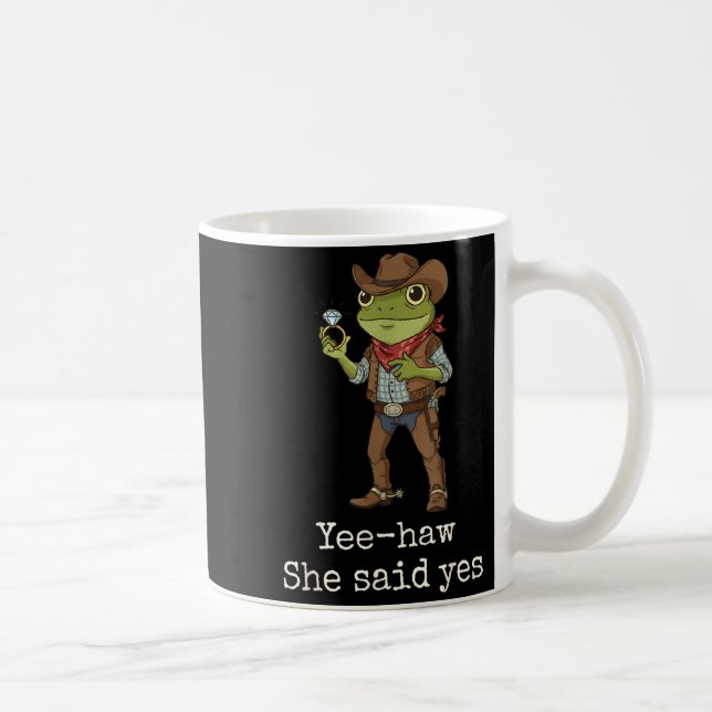 Funny Frog Western Engagement Matching Couples Tee Coffee Mug (Right)