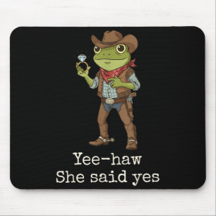 Funny Frog Western Engagement Matching Couples Tee Mouse Pad