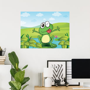 Funny Frog With It’s Tongue Out Poster