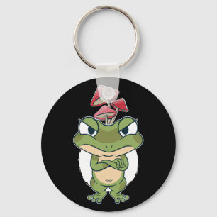 Funny Frog with mushrooms Keychain