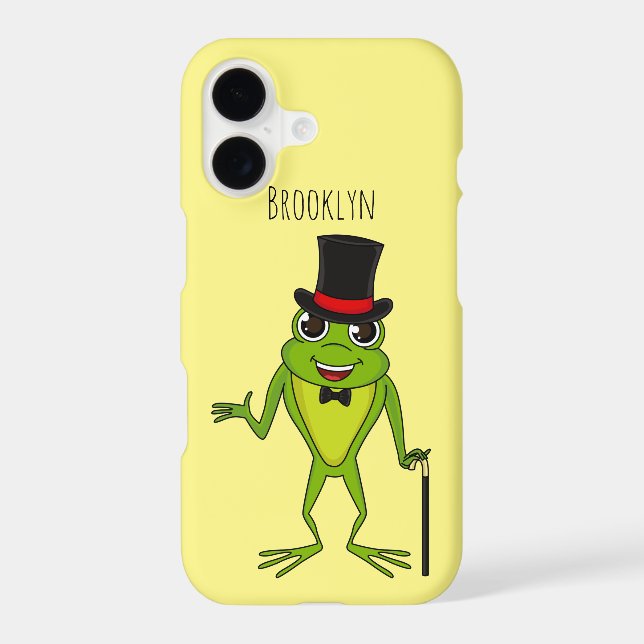 Funny frog with top hat cartoon (Back)