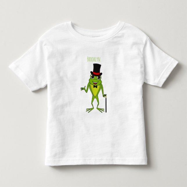 Funny frog with top hat cartoon (Front)