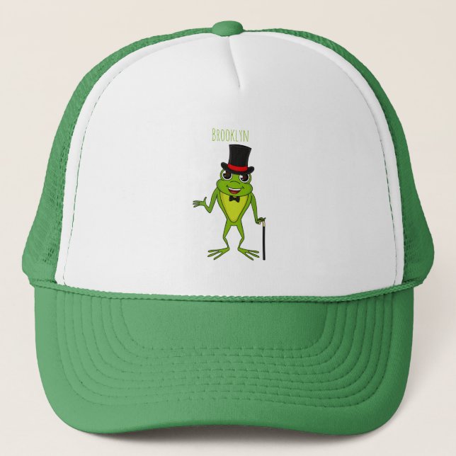 Funny frog with top hat cartoon (Front)