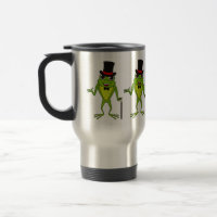 Funny frog with top hat cartoon