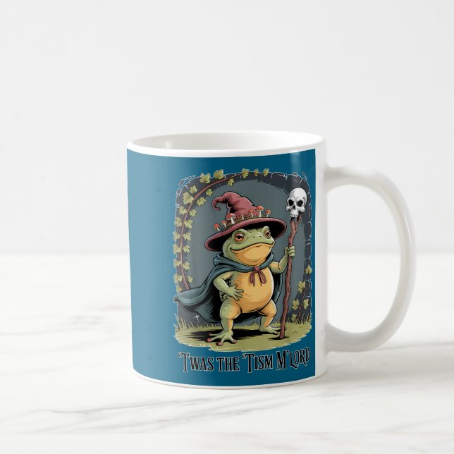 Funny Frog Wizard twas The tism M'lord Fantasy Art Coffee Mug (Right)