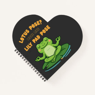 Funny Frog Yoga Cartoon Lotus Lily Pad Pose Design Notebook