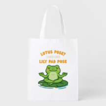 Funny Frog Yoga Cartoon Lotus Lily Pad Pose Design