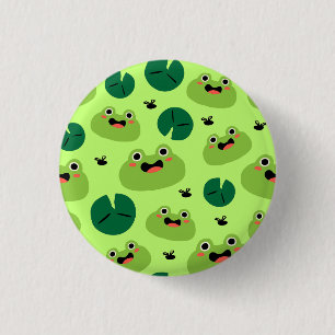 Funny frogs 1 inch round button