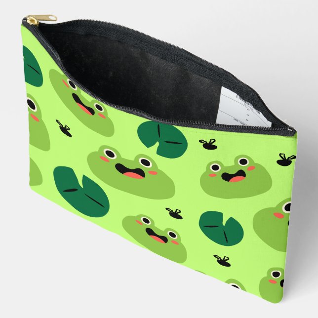 Funny frogs accessory pouch (Open)