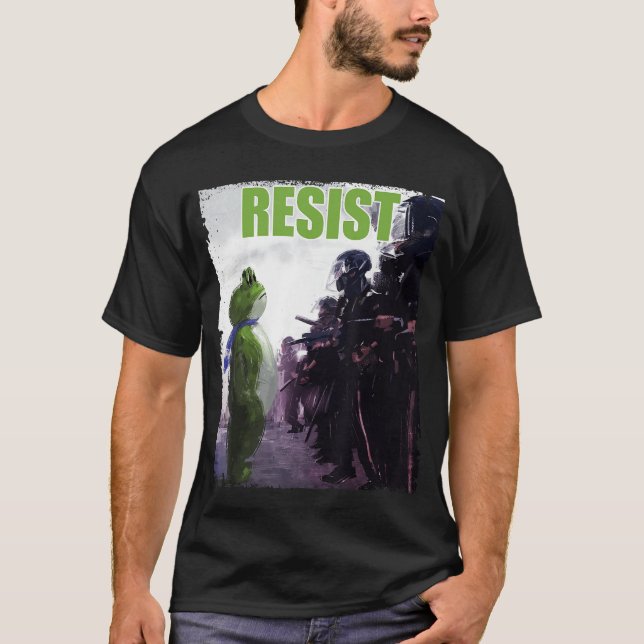 Funny Frogs Against Fascism Resist Stand for Freed T-Shirt (Front)