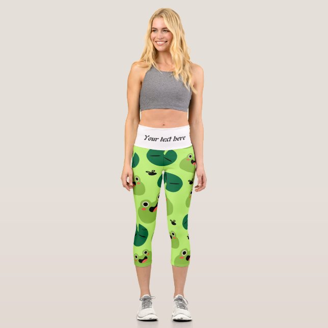 Funny frogs capri leggings (Front)