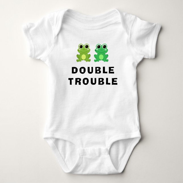 Funny Frogs Double Trouble Baby Bodysuit (Front)