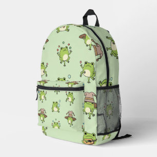 Funny Frogs on the Go Printed Backpack