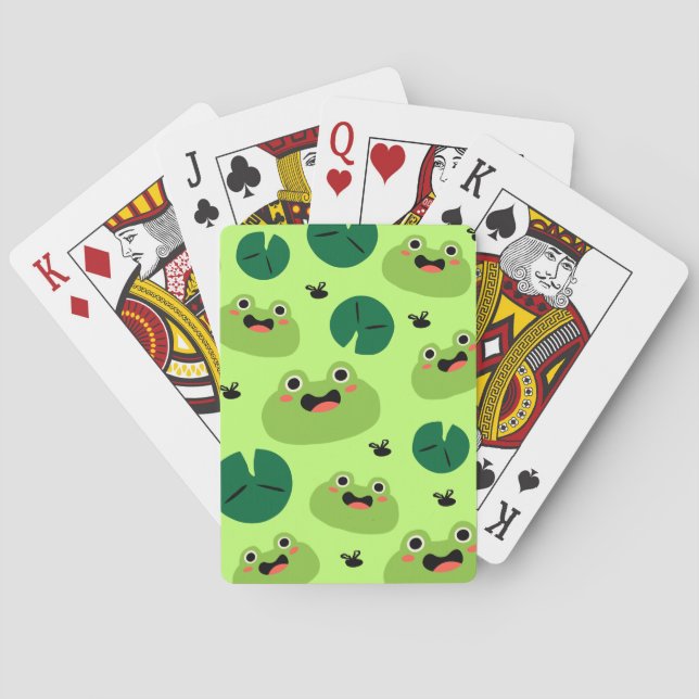 Funny frogs playing cards (Back)
