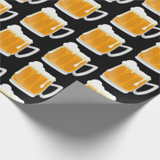 Funny frothy beer mug pattern wrapping paper