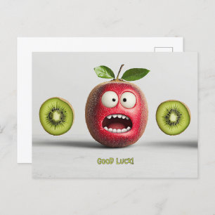 Funny Fruit Face Good Luck Postcard